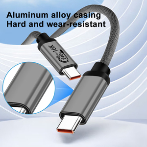 Cable <span class=keywords><strong>de</strong></span> Carga Rápida JustLink OEM ODM <span class=keywords><strong>de</strong></span> 240 W USB4.2 16K 80 Gbps Tipo-C a Tipo-C con Funda <span class=keywords><strong>de</strong></span> Nailon para Teléfono, Auriculares y Reloj - Product Image 4