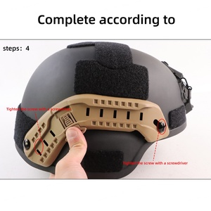 Casco Ligero ACH ARC de Nailon Color Caqui con Rieles Laterales para Deportes de Equitación Infantiles, Materiales ABS y EPP, Kit de Rieles Tácticos de Seguridad Mich - Product Image 6