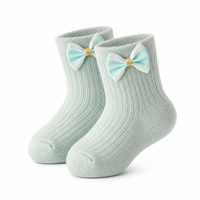 Chaussettes pour bébé personnalisées avec nœud, chaussettes côtelées pour nouveau-né, chaussettes pour nourrisson, chaussettes en coton doux, chaussettes mignonnes pour tout-petits