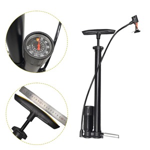 Bomba de Bicicleta Negra con Manómetro, Inflador de Aire de Alta Presión con Doble Pedal, Bomba de Piso Resistente para Válvulas Presta y Schrader - Product Image 2
