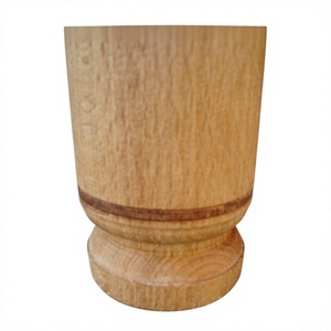 Ensemble mortier et pilon en bois naturel |   Bol à épices en bois |   Broyeur et écraseur d'herbes |   Outil de broyage pour la cuisine - Product Image 5