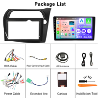 Podofo 4 + 64G 9 pouces Android voiture stéréo sans fil Carplay Android Auto pour Honda Civic 2006-2010 DSP GPS RDS WIFI personnalisation