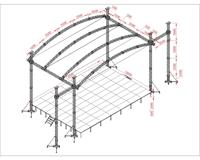 Sistema de Escenario Completo para Conciertos, Escenario Móvil, Decoración de Arco, Iluminación, Estructura de Techo Curvo, Sistema de Arco de Elevación