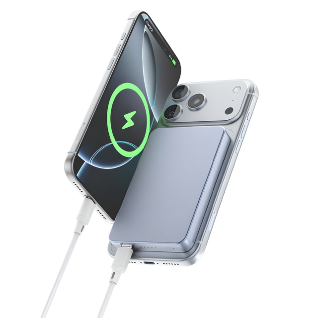 Mini 10000mAh Magnetic Wireless Power Bank 20W Fast Charging QI2.0 Portable Travel Charger with Watch Charging