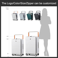 Valise à roulettes en aluminium de luxe Hanke, ensemble de bagages de voyage d'affaires, valise multifonctionnelle
