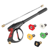 Pistolet de lavage de voiture électrique haute pression 4000 psi avec extension de lance et 5 buses, construction en acier inoxydable et laiton, garantie 6 mois