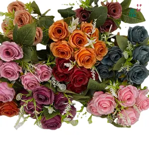 LFH 7 Head multi-layer small roses put a bunch of serrated European floral beauty old decorative flowers interior landscape