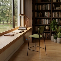 Tabouret de bar nordique avec siège en plastique PP et structure métallique, chaise haute pour café, restaurant, îlot de cuisine, salle à manger, bureau, usage commercial