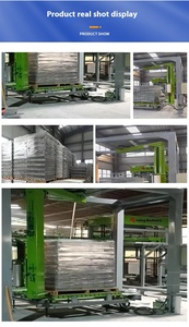 Tự động plc-kiểm soát áp lực thủy lực Gói phim đóng đai máy gạch Đóng gói khối bê tông làm palletizing - Product Image 4