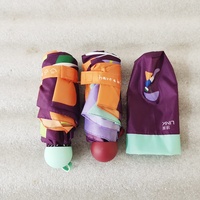 Petit parapluie de poche numérique personnalisé, entièrement imprimé, mini, pliable, manuel, protection solaire, résistant aux UV, facile à transporter, avec armature en tube de fer et baleines en alliage