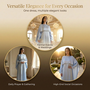 Caftán Azul Claro con Detalle de Hombros Superpuestos - Product Image 5