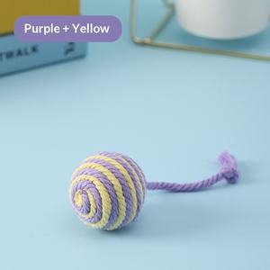 Juguetes Ecológicos para Gatos de Hilo de Algodón Color Macaron, Pelotas Tejidas para Autoentretenimiento, Resistentes al Desgaste, Suministros para Mascotas - Product Image 3