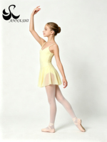 Vestido de Ballet Anna Shi con Tirantes Finos, Falda de Gasa con Escote en V, Traje de Danza de una Pieza, Ropa de Entrenamiento de Ballet Profesional para Niñas