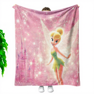 Recién llegado, diseño personalizado de dibujos animados, <span class=keywords><strong>Campanilla</strong></span>, manta de piel de Sherpa suave para decoración del hogar, sofá - Product Image 1