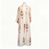 Robe élégante en polyester, robe musulmane brodée de perles et de sequins, robe arabe, abaya pour femmes, robe de mariage, robe d'été pour adultes, longueur cheville