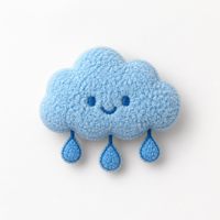 Appliques personnalisées en forme de dessins animés mignons, en chenille à l'avant et en peluche à l'arrière avec rembourrage en coton, patchs faits main à coudre sur le thème du ciel et du dessert