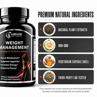 Capsules de complément alimentaire naturel pour la gestion du poids et la combustion des graisses, favorisant le métabolisme et la santé intestinale, marque privée OEM/ODM