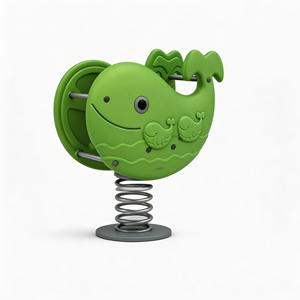Cheval à bascule en forme de baleine, sécurisé, en plastique et acier, pour écoles, maternelles, communes, centres commerciaux, aires de jeux extérieures pour enfants - Product Image 6