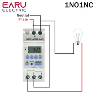Relé de Tiempo Digital Programable EARU de 7 Días, Interruptor de Control de Tiempo, AC 220V 230V 12V 24V 48V 16A, Montaje en Riel DIN THC15A