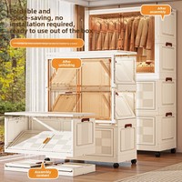 Armario de Almacenamiento Plegable de Plástico Multicapa para el Hogar, Organizador de Doble Puerta para Ropa, Bolsas, Juguetes de Niños, Snacks, Tamaño Grande