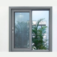 Fenêtre coulissante verticale à double vitrage, conforme à la norme australienne AS2047, avec moustiquaire, en alliage d'aluminium, design contemporain