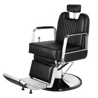 Chaise de barbier vintage de luxe légère, pivotante avec accoudoirs, en acier inoxydable