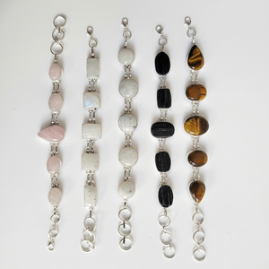 Trendy Silver Plated Brass Natural <b>Gemstone</b> <b>Bracelet</b> for Women Multi Stone Bezel Set Party Jewelry from a wholesale supplier - Product Image 6