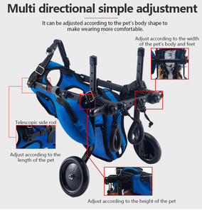 Carrito de Aluminio Ajustable y Ecológico para Mascotas, Silla de Ruedas para Perros y Gatos Mayores, Plegable y Resistente para el Entrenamiento y el Comportamiento de Mascotas - Product Image 4