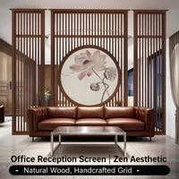 Porte de séparation d'écran néo-chinoise de qualité supérieure - Design traditionnel minimaliste, porte coulissante décorative pour salon