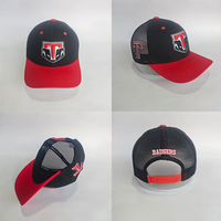Casquette de camionneur personnalisée de haute qualité, style vintage noir et rouge unisexe, nouvelle mode, avec logo brodé sur mesure, vente en gros