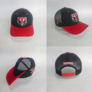 Gorra Trucker Personalizada al por Mayor, <span class=keywords><strong>de</strong></span> Alta Calidad, Estilo Vintage, Negra y Roja, Unisex, con Logotipo Bordado Personalizado - Product Image 2