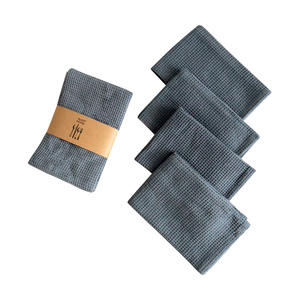 Paño de cocina cuadrado de algodón tipo gofre Bling Home, 100% algodón absorbente, juego de cuatro toallas de cocina - Product Image 5