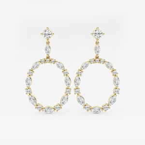 Boucles d'oreilles pendantes en diamant de laboratoire Marquise 3 carats, bijoux élégants et tendance pour femmes, design moderne et luxueux - Product Image 6