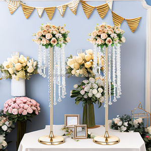 Cao Cấp Cao Cao Pha Lê Kim Loại Bình Với Vàng Đám Cưới Đèn Chùm Cho Trung Tâm Hoa Đứng Bảng Trang Trí Nguồn Cung Cấp Bên - Product Image 3