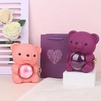 Cadeaux pour la fête des mères, boîte à bijoux en forme d'ours rose mignon, boîte à bijoux rotative de luxe en forme d'ours
