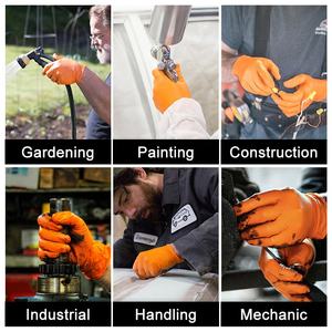 Guantes de Nitrilo Industriales Desechables de 6 y 8 mil con Textura de Diamante en Negro y Naranja para Mecánico, Agarre Resistente y de Alto Rendimiento - Product Image 6