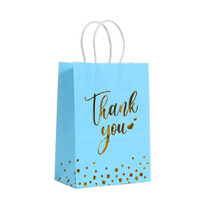 Gold Stamping, Thanks for <strong>Guessing</strong> Gender, Wedding Handbag, Cowhide Paper Bag, Party Gift, Present Bag, Candy Packaging Bag - Product Image 2