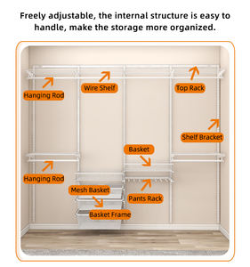 Estante organizador de almacenamiento de Metal <span class=keywords><strong>DIY</strong></span> moderno Storking ajustable fácil de instalar con alta capacidad de peso hecho de acero al carbono - Product Image 3