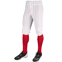 Pantalon de baseball personnalisé en maille respirante de haute qualité à séchage rapide avec rayures fines, pantalon de softball en gros 100 % polyester cousu