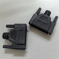 Venta de fábrica DB9/DB15/DB25 carcasa negra de plástico macho y hembra, capucha de plástico D-sub de plástico negro
