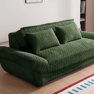 Sofá de Dos Plazas Compacto, Tapizado en Tela Cuadrada, Moderno, con Relleno de Espuma, Respaldo Acolchado, Asiento Profundo, para Salón, Villa o Apartamento - Product Image 4