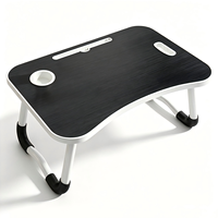 Nouveau bureau d'ordinateur pliable, bureau paresseux, table mobile compacte pour dortoir étudiant avec porte-gobelet, bureau d'étude