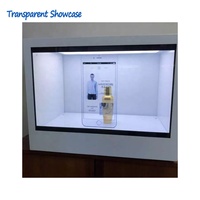 Reklam veya sergi için şeffaf LCD ekran ekranlı interaktif 3D Hologram kutusu vitrin