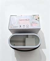 Kotak Penyimpanan Cermin Rias LED Portabel Grosir, Lampu Sensor Sentuh, Dapat Diputar 90 Derajat, Organizer Kosmetik, Kotak Rias Perjalanan, Hadiah