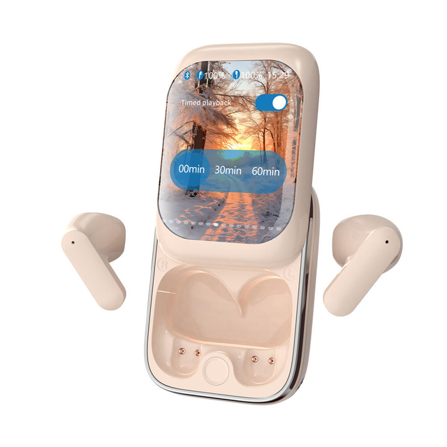 Hot Sale Sports Gaming Earphone ANC Noise Cancellation Tws Screen Touch Control Bt 5.3 Wireless Earbuds with Lcd Screen
