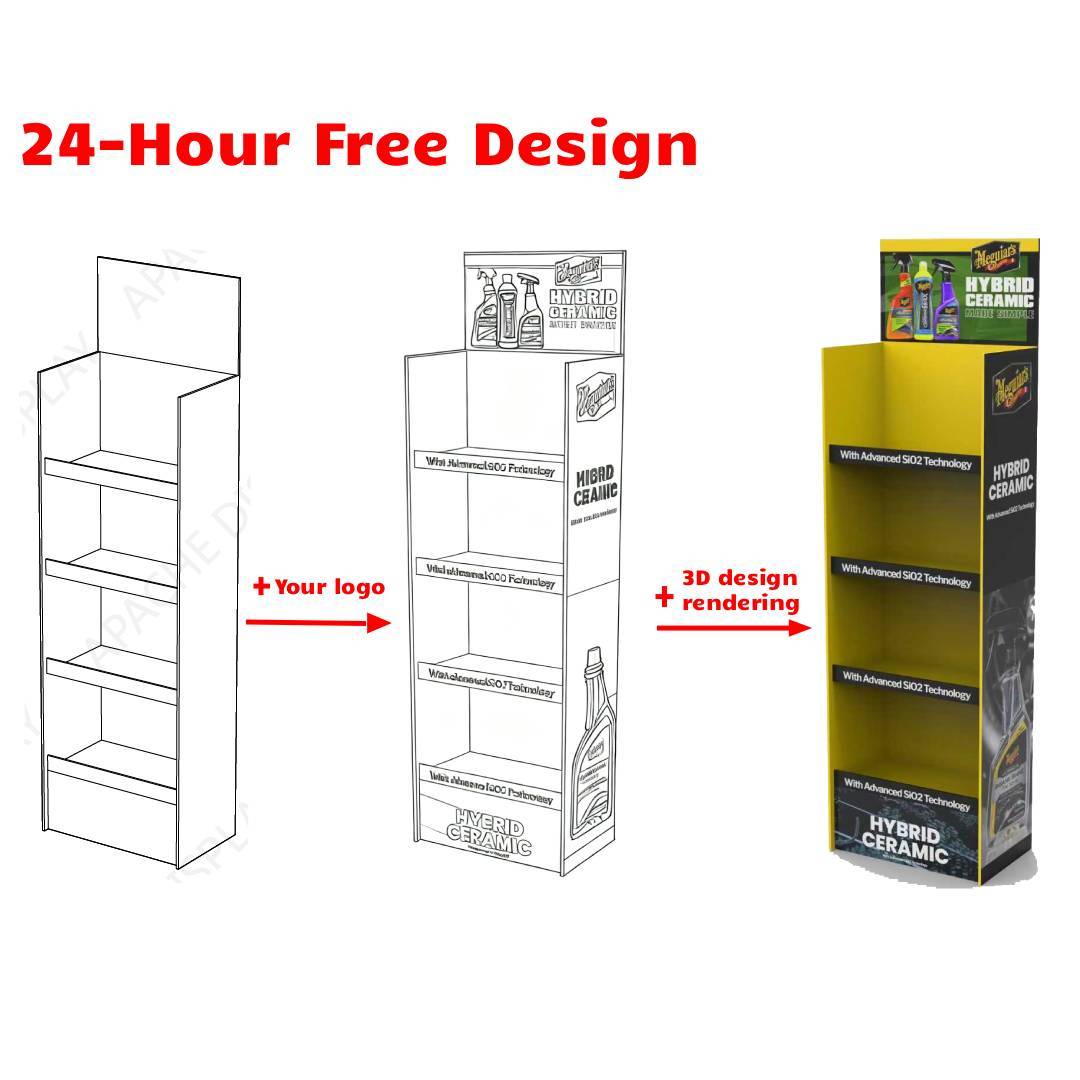 Custom Cardboard Gasoline Display Stand Foldable Floor Rack for Gas Station Convenience Store & Retail Stores — view 4