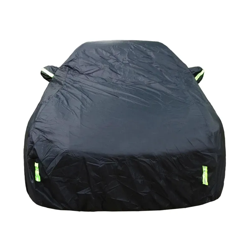 Universal Outdoor Waterproof Sun Rain Snow Protection UV Car Zipper Design Black Car Case Cover XXL Sedan Full Car Covers