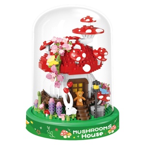 Ensemble de blocs de construction Maison de champignon de conte de fées, Arbre Chat Ours Lapin Fleurs Lumières Modèle créatif Jouet électronique Balody - Product Image 5