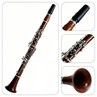Bb Clarinet 17Keys Mahogany Wood Body Nickel-Silver Plated Keys Professional Woodwind Instrument OEM Custom Wholesale KINGMUSICO