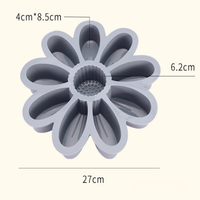 Moule de cuisson et à gâteau mousse en silicone motif tournesol multi-trous, résistant aux hautes températures, pour usage domestique et transfrontalier